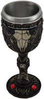 Goblets Southwest Bull Skull Brown And Gold Wine Goblet W/Stainless Steel Liner 3 X 7.75 X 3 Inches Brown