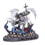 Pacific Giftware The Crusader Knight Angel Slaying Dragon I Will Fear no Evil Colored Collectible Figurine