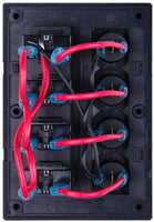 X-Haibei Marine Boat Rocker Switch Panel Round Button ON-Off Red LED 4 Way Circuit Breaker