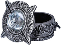 Pacific Giftware Medieval Fantasy Dragon Head with Crystal Orb Decorative Trinket Box Sculptural Decor 4.25 Diameter