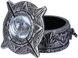 Pacific Giftware Medieval Fantasy Dragon Head with Crystal Orb Decorative Trinket Box Sculptural Decor 4.25 Diameter
