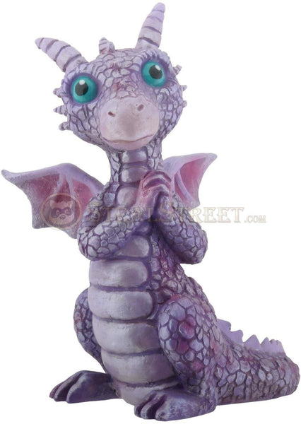 YTC 3.75 Inch Cold Cast Resin Purple and Pink Baby Dragon Figurine