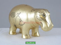 YTC Gold Leaf Hippo - Collectible Figurine Statue Sculpture Figure Egypt