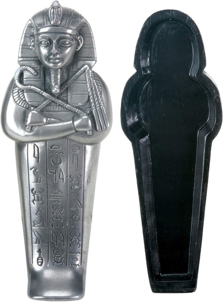Silver Egyptian Pharaoh Coffin Display Statue