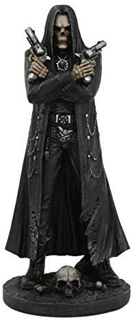 Pacific Giftware Grim Reaper Assassin with Guns Revolvers Skeleton Death Fantasy Horror 10"