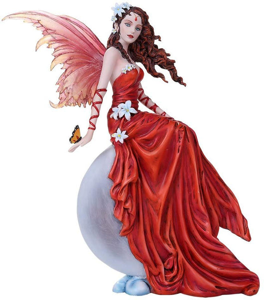 Crimson Lilly Red Moon Fairy Statue Butterfly Nene Thomas Collection