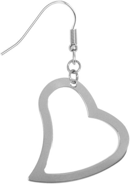 Open Heart Earrings - Collectible Jewelry Accessory Dangle Studs Jewel
