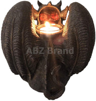 ABZ Brand Guardian Vampire Winged Red Eye Standing Gargoyle Candle Holder Statue Figurine Gothic Myth Fantasy Sculpture Decor