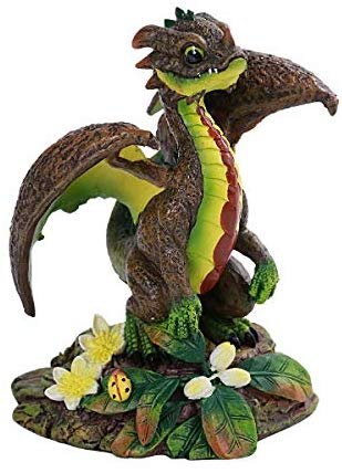 Pacific Giftware PT Avocado Flower Small Dragon Home Decorative Resin Figurine