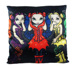 `Three Wise Fairies` 14 in. X 14 in. Satin Throw Pillow