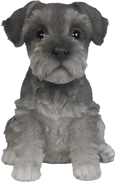 Pacific Giftware Adorable Seated Mini Schnauzer Puppy Collectible Figurine Amazing Dog Likeness Hand Painted Resin 6.5 inch Figurine Great for Dog Lovers Tabletop Decor