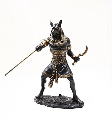 PTC 10 Inch Seth Fighting Warrior Egyptian Mythological Statue Figurine,Black and Gold