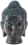 6.5 Inch Buddha Head Buddhist Religious Bronze Finish Statue Figurine (Polished Bronze)