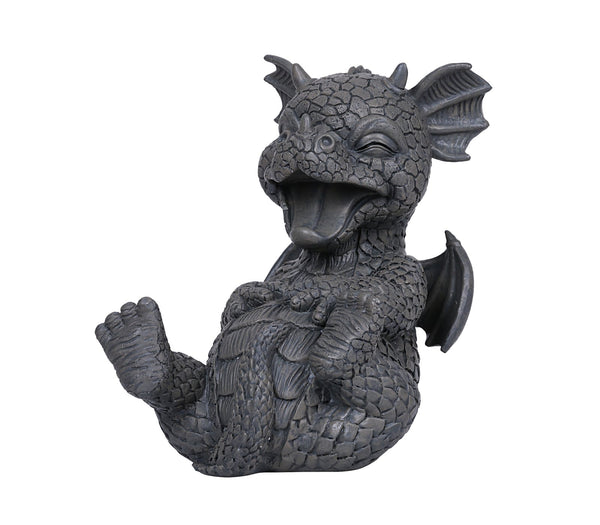 Garden Dragon Laugh Out Loud Garden Display Sculpture Stone Finish LOL LMFAO