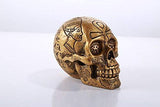 Ancient Egyptian Inspired Nefertiti King Tut Ankh Golden Skull Collectible