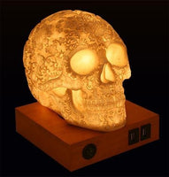 Summit Collection Floral Skull Home Decor LED Lamp with Two USB Charging...