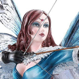 Pacific Giftware Large Winter Fairy Warrior with White Wolf Bow and Arrow Statue 18 Inch Collectible