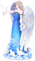 ABZ Brand Sky Night Star Guardian Changeling Angel with White King Pigeon Figurine