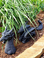 Emerging Dragon Lawn Grass Statue Medieval Stone Color