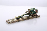 Pacific Giftware Medieval Fantasy Celtic Green Dragon Figurine Incense Burner