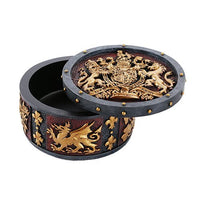 Pacific Giftware Medieval Times Heraldry Royal Coat of Arms Gold Accent Trinket Box Collectible