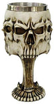 Skulls face Wine Goblet with stainless steel inner