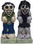 Zombies Magnetic Ceramic Halloween Salt and Pepper Shakers S&P Set Monsters New