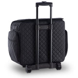 KIOTA Makeup Artist Case on Wheels, Soft Cosmetic Case with Trolley and Removable Storage Pockets for Beauty Products, Side Compartments with Zippers