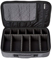 Professional On The Go Portable EVA Makeup Train Case Cosmetic Travel Storage Organizer Bag with Dividers and Brush Pockets