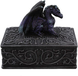 Black/purple Dragon Trinket Box - Scrolly Design