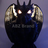 ABZ Brand Guardian Winged Red Eye Standing Dragon Gargoyle Candle Holder Statue Figurine Gothic Myth Fantasy Sculpture Decor
