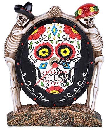 Dead of The Day Skeleton Statue Decorative Desktop Clock