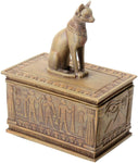 SUMMIT BY WHITE MOUNTAIN Sandstone Colored Bastet Box with Egyptian Detailed Bottom Design