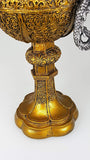 Pacific Giftware King Arthur's Fantasy Golden Chalice with Dual Dragon Wine Goblet Sculptural Decor