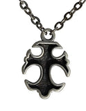 Masada Jewelry, Pewter Celtic Cross with Red Crystal Rhinestone Pendant Necklace
