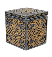 PTC 3.75 Inch Engraved Celtic Cross Square Jewelry/Trinket Box Figurine