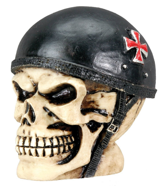 Sm. Biker Skull Collectible Figurine Statue Sculpture Figure Skeleton