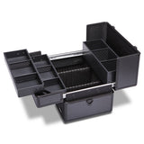 Makeup Train Case 14.5" Professional Cosmetic Organizer Box with Removable/Adjustable Dividers