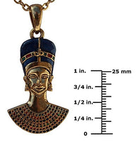 Masada Jewelry, Enamel Queen Nefertiti Egyptian Metal Pendant Necklace
