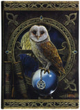 Artwork by Lisa Parker Spell Keeper Owl with Pentagram Pagen Embossed Journal By Lisa Parker
