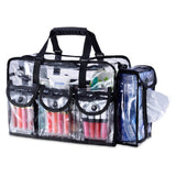 KIOTA Makeup Artist Storage Bag, Clear Cosmetic Bag with Side Pockets and Shoulder Strap, Ergonomic Handle, ON THE GO Series