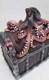 Decorative Davy Jones Locker Treasure Chest with Octopus Collectible Trinket Box 5 Inches W
