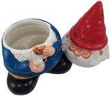 10 Inch Gnome Sweet Gnome Cookie Eating Ceramic Jar Figurine