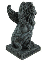 Roaring Lion Gargoyle W/ Sword Statue Figure