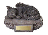 Pet Memorial Angel Cat Sleeping On Pillow Cremation Urn Bottom Load 30 Cubic...