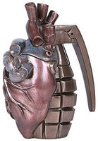 ABZ Brand Steampunk Grenade Heart Shape Figurine Box
