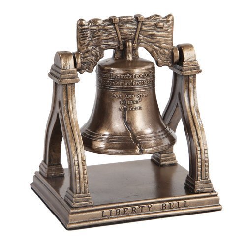 Bronze Tone Philadelphia Liberty Bell on Stand Statue, 5 1/4 Inch