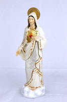 Pacific Giftware The Immaculate Heart of Mary Religious Statue Real Fabric Dress Collectible Figurine 10 Inch Tall