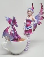 Amy Brown Get Out of My Tub Cup Fairy Dragon Fantasy Art Figurine Collectible 6.25 inch