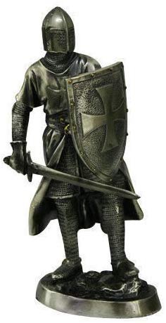 7 Inch Medieval Knight Collectible Statue Figurine Battle Crusader Shield Sword